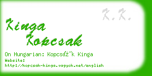 kinga kopcsak business card